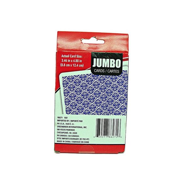 Classic Games Blue Geometric Print Jumbo Playing Cards Poker 5X3.5 in - Picture 2 of 7